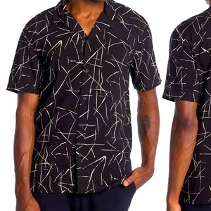 Toscano Abstract Lines short-sleeved shirt, sz XL
